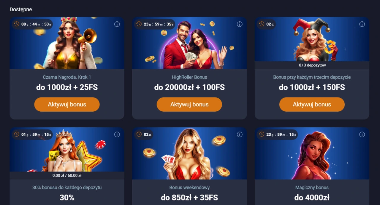 Vox Casino Casino sekcja bonusowa