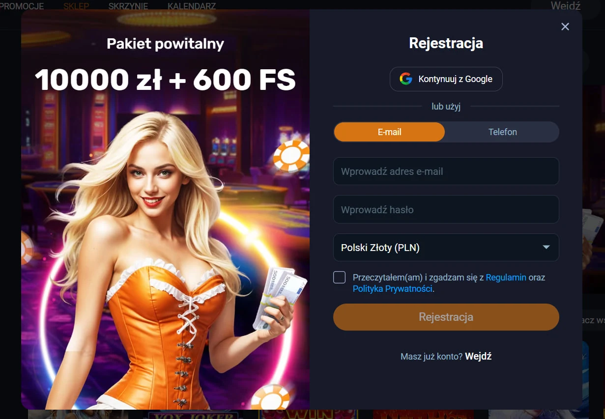 Vox Casino Casino sekcja rejestracji